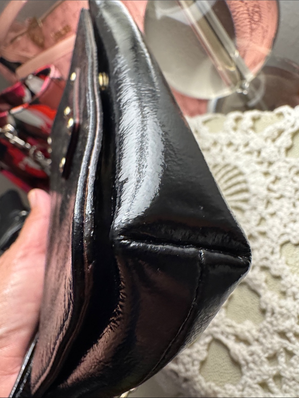 kate spade Flicker Monette Black Patent Leather Shoulder Bag - Picture 6 of 14